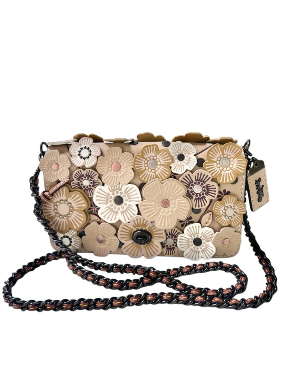 NWT COACH 1941 Dinky Tea Rose Glove-Tanned Leather Crossbody in Beachwood /Tan
